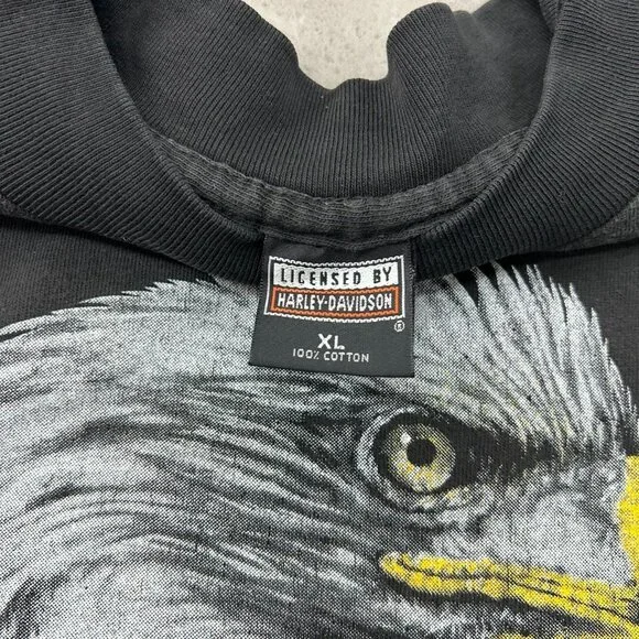 Vintage Harley Davidson Graphic Tee Mens XL Country Eagle Short Sleeve Black - Picture 6 of 10